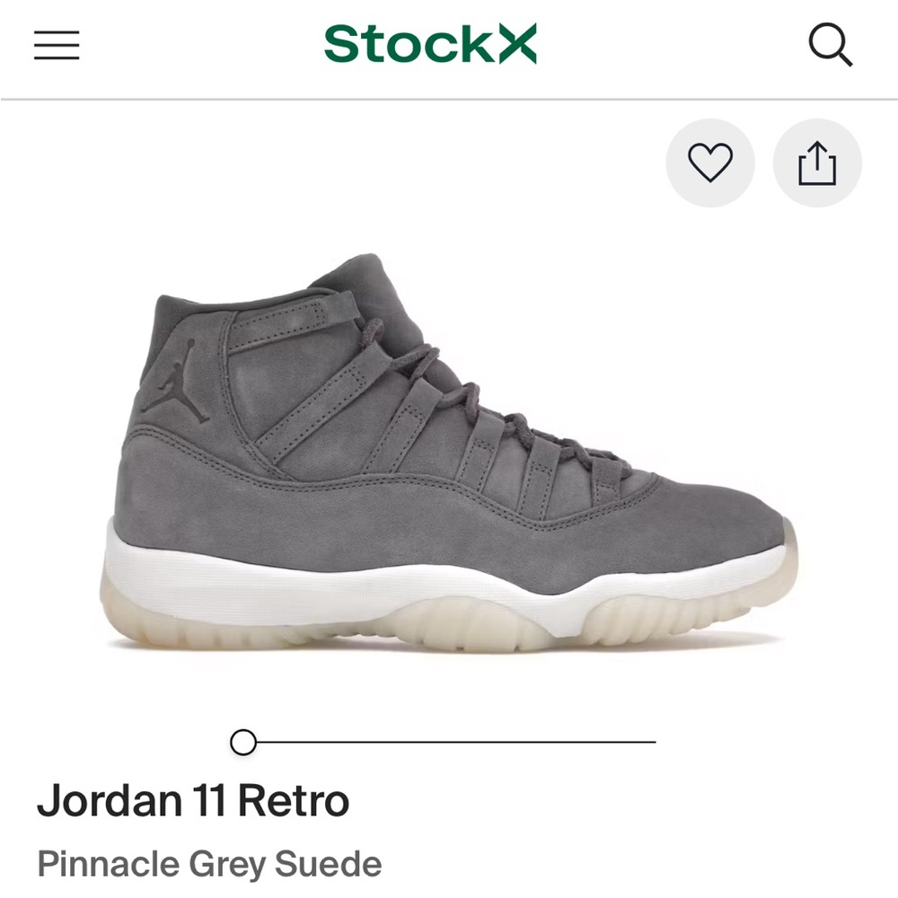 Jordan 11 Retro Pinnacle Grey Suede NEVER WORN men’s 9.5 RARE find!!